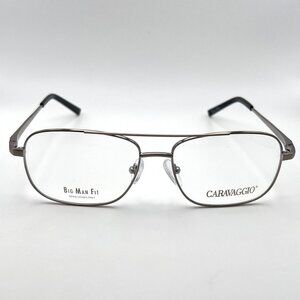 Caravaggio Big Man Fit C415 Eyeglass Frame Flex Aviator Mens Gunmetal 58-16-150